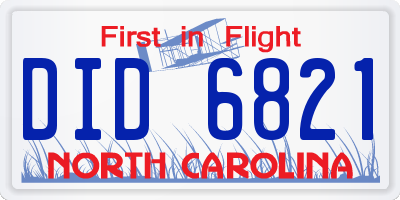 NC license plate DID6821