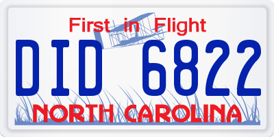 NC license plate DID6822