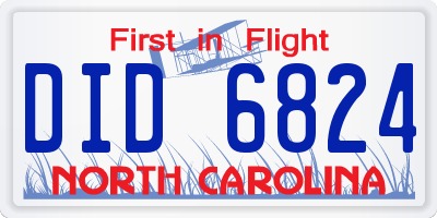 NC license plate DID6824