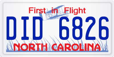 NC license plate DID6826