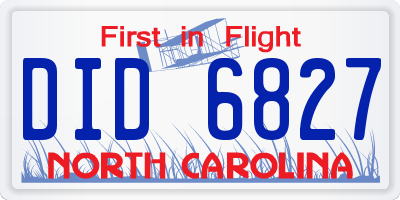 NC license plate DID6827