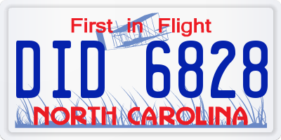 NC license plate DID6828