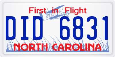 NC license plate DID6831
