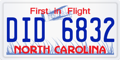 NC license plate DID6832