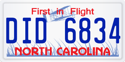 NC license plate DID6834