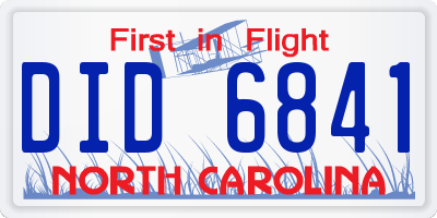 NC license plate DID6841