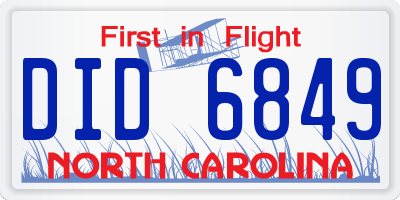 NC license plate DID6849