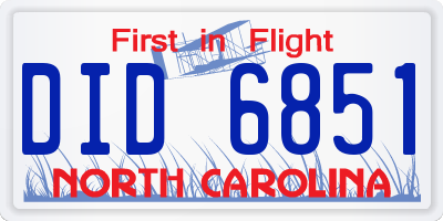NC license plate DID6851