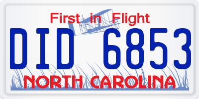 NC license plate DID6853