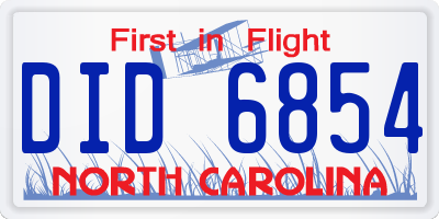 NC license plate DID6854