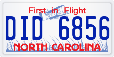 NC license plate DID6856