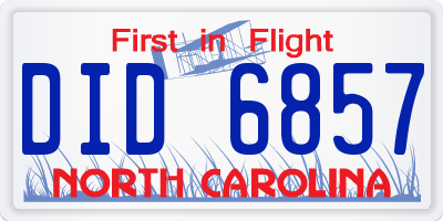 NC license plate DID6857