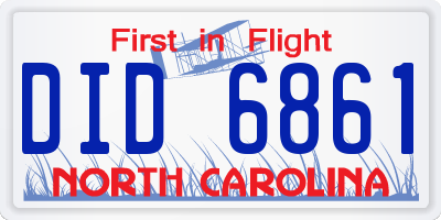 NC license plate DID6861