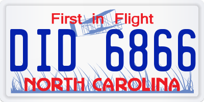 NC license plate DID6866