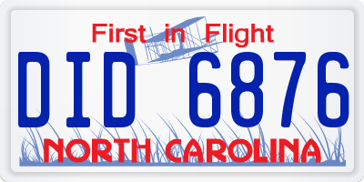NC license plate DID6876
