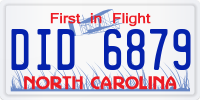 NC license plate DID6879
