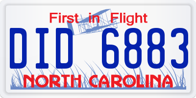 NC license plate DID6883