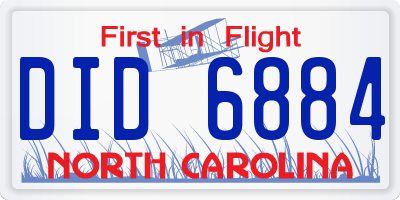 NC license plate DID6884