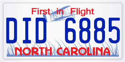 NC license plate DID6885