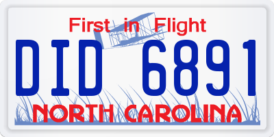 NC license plate DID6891