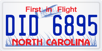 NC license plate DID6895