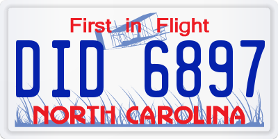 NC license plate DID6897
