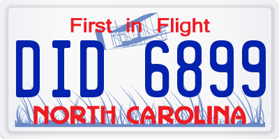 NC license plate DID6899