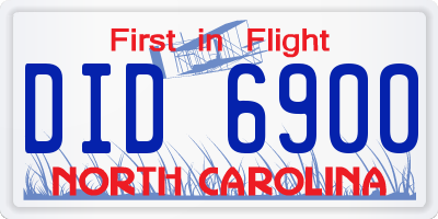 NC license plate DID6900