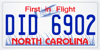 NC license plate DID6902