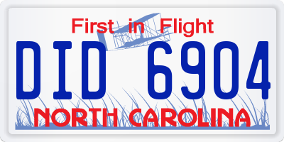 NC license plate DID6904