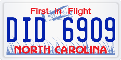 NC license plate DID6909