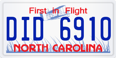 NC license plate DID6910