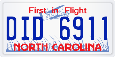NC license plate DID6911