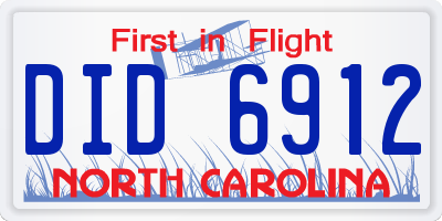 NC license plate DID6912