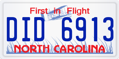 NC license plate DID6913
