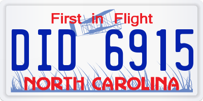 NC license plate DID6915