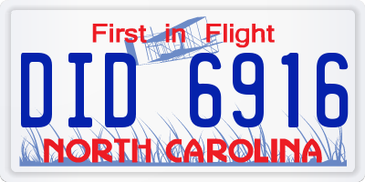 NC license plate DID6916