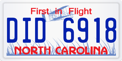 NC license plate DID6918