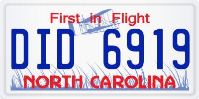 NC license plate DID6919