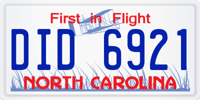 NC license plate DID6921