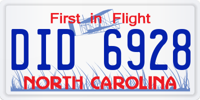 NC license plate DID6928