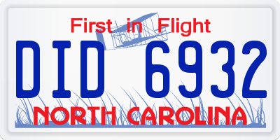 NC license plate DID6932