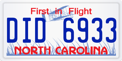 NC license plate DID6933