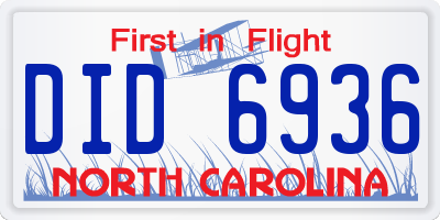 NC license plate DID6936