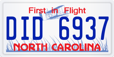 NC license plate DID6937