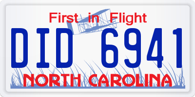 NC license plate DID6941