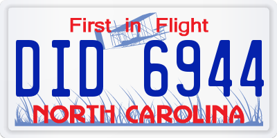 NC license plate DID6944