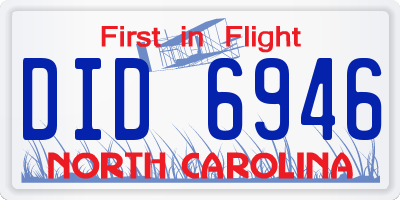 NC license plate DID6946