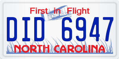 NC license plate DID6947