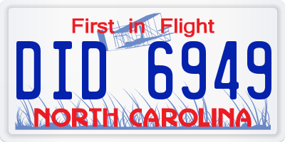 NC license plate DID6949